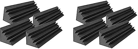 Pyugxab 8 Pz Acustici Studio Schiuma Acustica Insonorizzata, Trattamento Acustico Bass Trap Corner, Cunei Acustici, 12X12X48cm