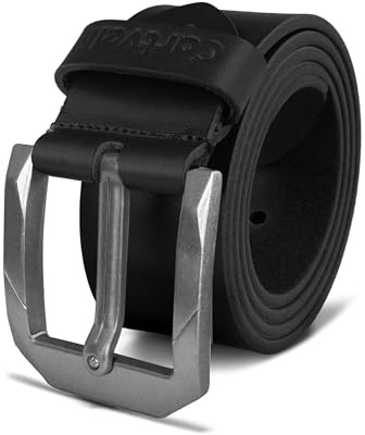 Cartvelli Premium Vintage Ledergürtel Herren Schwarz 110cm Made in Italy mit Geschenkbox Echt-Leder Herrengürtel Vollleder Jeansgürtel breiter Leder Gürtel 40mm jeans chino pants ITA25s-110