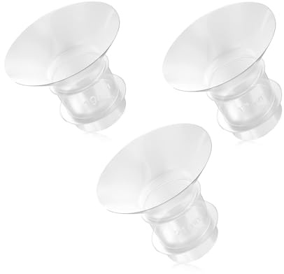 Generic Inserti Flangiati per Tiralatte Materno Sostituzione Pratica Ed Efficiente per Tiralatte per Madri con Capezzoli Piccoli 21 Mm, 19 Mm, 17 Bianco e Trasparente Confezione da 3 (17 mm, 19 mm e