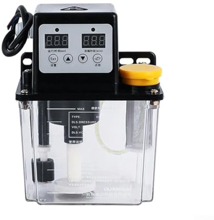 Pompe à huile lubrifiante électrique pour machines CNC avec minuterie programmable 110 V 50 ml/min débit M8X1 sortie pour construction de tuyaux de 4 mm (1 l)