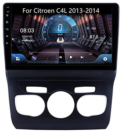 Autorradio con Pantalla táctil de 9 para Citroën C4L 2013-2014, Android 10, Radio Bluetooth 2DIN, USB, Bluetooth automático, RVC, SWC, Sistema de Audio