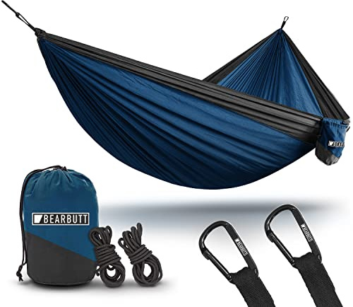 Bear Butt Camping Hammock - 2 Person Double Hammock - Portable Backpacking & Camping Gear - Perfect for Hiking & Outdoor Travel
