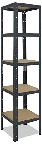 shelfplaza® 180x40x40cm HOME Schwerlastregal anthrazit/Metallregal mit 5 Böden/Kellerregal Metall, Garagenregal, Werkstattregal oder Regal Lagerregal/Steckregal Metall mit 175kg Tragkraft