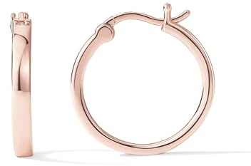 PAVOI 14K Rose Gold Plated 925 Sterling Silver Post Lightweight Hoops | 20mm | 20mm | Rose Gold Hoop Earrings for Women