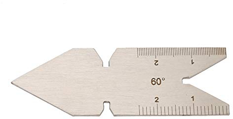 Oumefar Medidor de Cola de Pescado Central, Calibre de Paso de Rosca de Acero Inoxidable, Herramienta de Corte de Torno de Calibre de ángulo de Corte de Rosca de Tornillo(60 Degree Screw Thread)