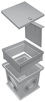 Marley Einlaufschacht 300x300mm mit Schachtdeckel, Geruchsverschluss + Aufsatz Hofablauf