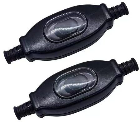 2 Pcs Waterproof Inline Rocker Switch Cord Switch 250v Outdoor Inline Switch Inline Push Button Switch for Lamps Electrical Appliances Transformers