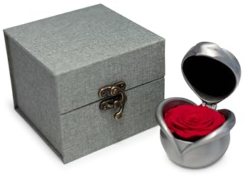 Kauffi Ewige Rose konserviert - Rosenbox mit Metalrose und Infinity Rose. Das perfekte Romantisches Liebesgeschenke für Frauen. Unendliche Rose für Ehefrauen, Partnerin, zum Geburtstag, Valentinstag