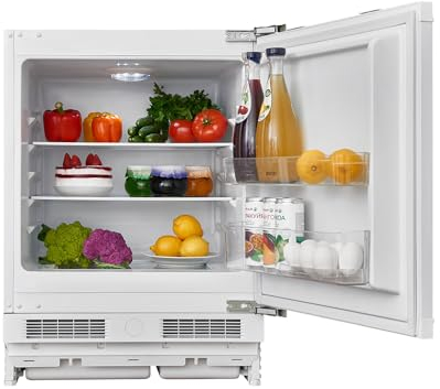 ASCOLI MSL110BU Einbau-Kühlschrank ohne Gefrierfach, 59 cm Breite, 110L | Low Frost | Kühlschrank mit wechselbaren Türscharnieren | Temperaturregelung | LED-Beleuchtung