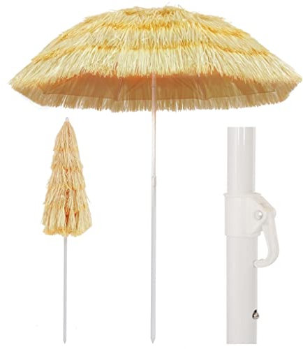 AJJHUUKI Rasen & Garten Strandschirm Natur 180 cm Hawaii Style Haus & Garten