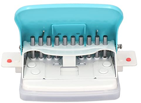 Yosoo Health Gear Tragbare Handgehaltene Hellblaue Papierbindemaschine für A4, A5, A6, A7-Spulenbücher mit Rundem Locher, Individuellem Lochen, Rutschfestem Design, für den Einsatz in der