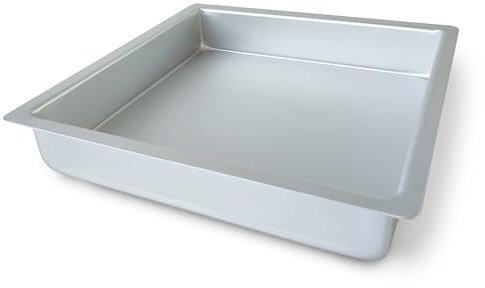 Guardini Professional Fyrkantig form med avtagbar botten, lämplig för intensiv användning, anodiserad återvunnen aluminium, 26 x 26 x 5 cm, silver