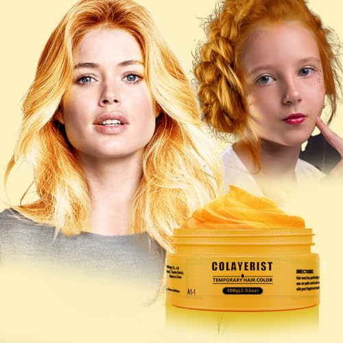 COLAYERIST Oro Gel Colorato per Capelli Uomo e Donna Lavabile, Colore Temporaneo Capelli per Bambini, Colore Capelli Temporaneo, Crema Colorata Capelli per Feste o Cosplay