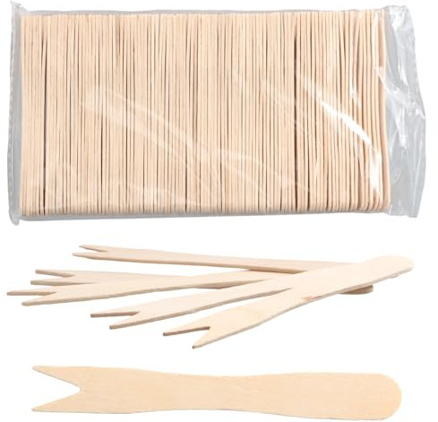 Dokeno 200 Pezzi Posate in Legno Forchette Legno Forchette di Legno per Patatine Forchette Naturale Legno Forchette Monouso per Feste Buffet Campeggio Picnic 85MM