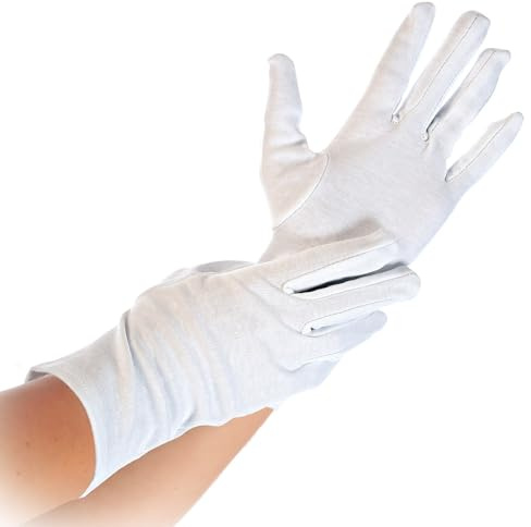 FRANZ MENSCH 600 Stück Hygostar Baumwollhandschuhe Blanc, weiß, 8/M, L: 24cm, Karton, Baumwollhandschuhe, Textilhandschuhe, Stoffhandschuhe