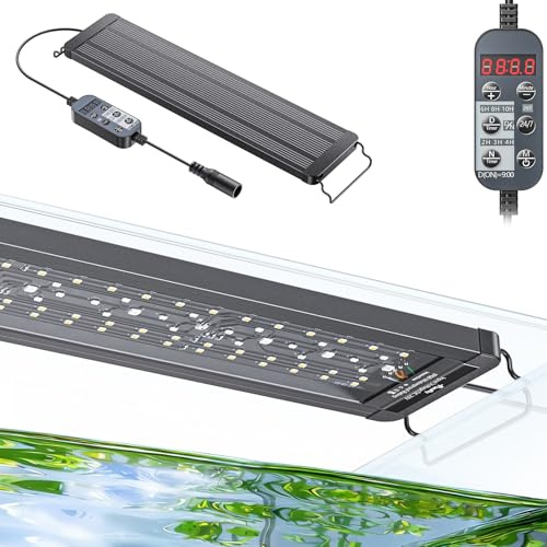 Pawfly Aquarium LED Light 24/7 Extendable Fish Tank Light with Full Spectrum White Blue Red Green Lights with D/N Mode Single Color Effects Timer and Adjustable Brightness (Fit Tanks of 45-60 cm Long)