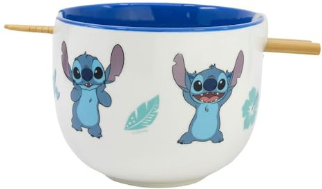 Lilo & Stitch Bol à ramen avec point de baguettes, bleu