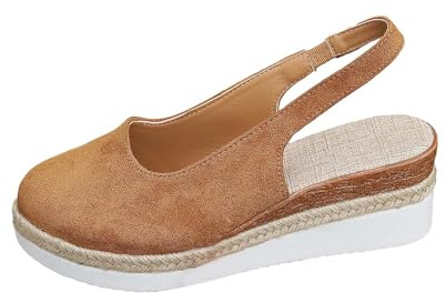 Genérico Zapatos Tacon Mujer,Sandalias Fascitis Plantar Mujer,Sandalias Cerradas,Zapatos Verano Con Tacon,Zapatillas Con cuña,Zapatillas Fascitis Plantar,Comodos cuña