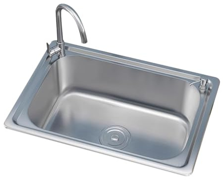 Lavello da cucina in acciaio inox – vasca singola rettangolare sottopiano con accessori per lavanderia interna garage ristorante – durevole lavabo per uso domestico e commerciale