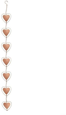 Metal Rain Chain Outdoor Decorative Downspout Alternative Creative Design Functional Water Feature Copper Finish Wear Resistant Installation 1M for Garden Roof Pavilion Shed(love)