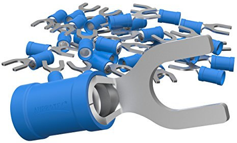 Tornillos de horquilla de Auprotec, de 0,5-6,0 mm² y diámetro de orificio M3-M8, conector de cable PVC parcialmente aislado SV hecho de cobre estañado