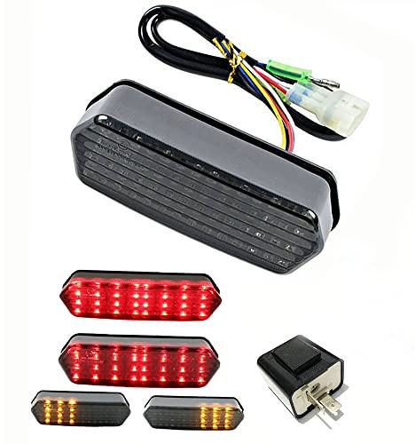 Yibid LED Integrated Tail Light Replacement for Honda Grom MSX 125 Motorcycle 2014-19, Brake Indicator Sequential Lights for MSX125/SF CBR650F CTX700 CTX700N, Smoke len with 1pcs 2-Pin Flasher Relay
