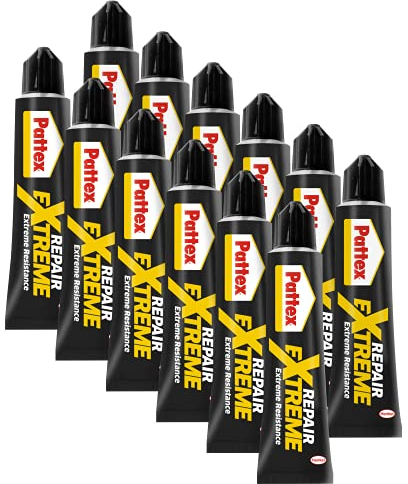 Pattex Repair Extreme, nicht-schrumpfender und flexibler Alleskleber, temperaturbeständiger Reparaturkleber, starker Kleber für innen und außen, 12x8g Tube
