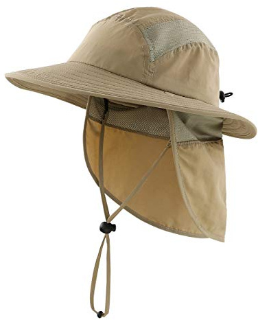 Magracy Kids Boys Outdoor UPF50+ Bucket Sun Hat with Neck Flap Wide Brim Sun Protection Hat