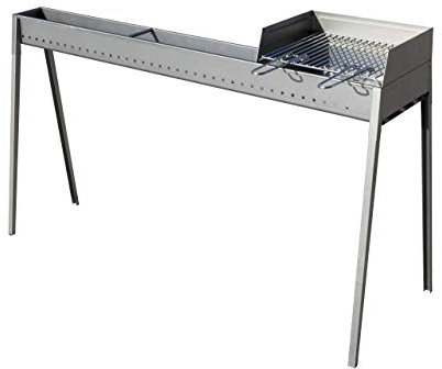 Lisa Kanalina Edelstahl Bratpfanne mit Grillschutz und Grill 100 40 cm Milano Holzkohlegrill