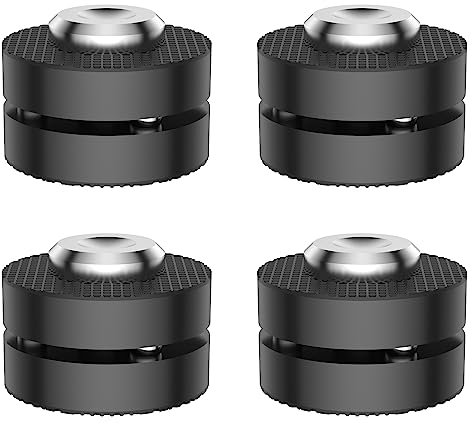 Tertullus 4 Sets Speaker Isolation Turntable Feet, Stainless Steels+Aluminum Hifi Shock Absorb Subwoofer Speaker Stand For Hifi Devices Amplifier Turntable Dac Recorder Cd (A00-Black)