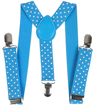 NiceYnn Enfant Bretelle Y-forme 60cm Bretelles Sangle Réglables pour Garçons et Filles Mariage Pois Azuré