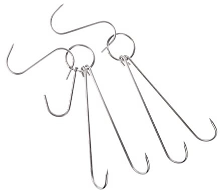 Yardwe 5pezzi Ganci Acciaio Inossidabile Per Carne e Pancetta Ganci Per Appendiere e Affumicare Per Macellerie e Cucine Professionali