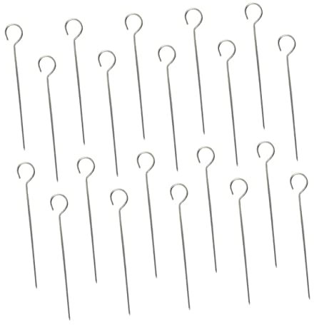 TOYANDONA 20 Pezzi Ago in Acciaio Ad Ago D'oca Per Griglia Barbecue Carne Spiedo Riutilizzabile Torrefazione Bastoni Spiedino Di Kebab Silver Acciaio Inossidabile