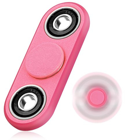 SCIONE Fidget Spinner 3D Anti-Estrés - Juguete sensorial niños/Adultos | Ayuda TDAH y concentración | Regalo Aula/Fiesta - Rosa