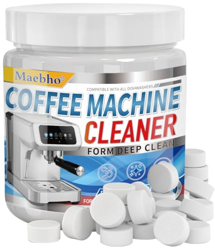 Maebho 100-Tabs Espresso Coffee Maker Cleaner Tablets,Coffee Machine Descaler CleanerTablets Compatible with Keurig, Ninja, Breville, Delonghi, Nespresso, Miele - Deep Descaling & Cleaning