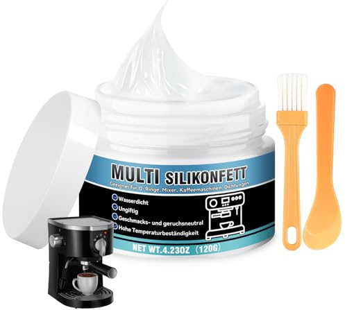 Erigathe Silikonfett für Kaffeevollautomaten 120g, Wasserfestes und langlebiges Multi Silikonfett Geeignet für Verbindungen, Dichtungen, O-Ringe usw.