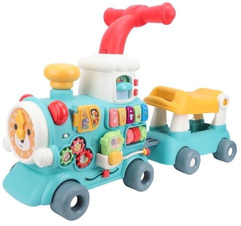 Oreilet Ride On Push, Ride On Push Toy Baby Walker with Shape Matching Blocks and Steam Mode, Toddler Learning Walker for Boys Girls Kids