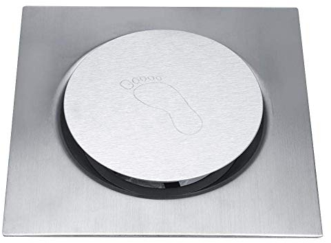 Drain de Plancher Carré Acier Inoxydable Anti-Odeur Salle de Bains Porte de Vidage Drainer de Douche Protecteur de Tamis de Drain Grand Calibre pour Salle de Bain WC Balcon(# 3)