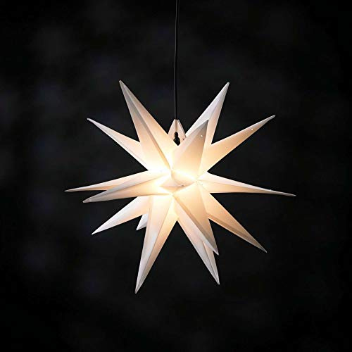 18-Zacker Outdoor Leuchtstern - 55 x 55 cm, h 55 cm - weiß