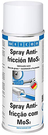 WEICON Spray Antifricción MoS2 | 400 ml | Lubricante seco y sin grasa | Negro antracita