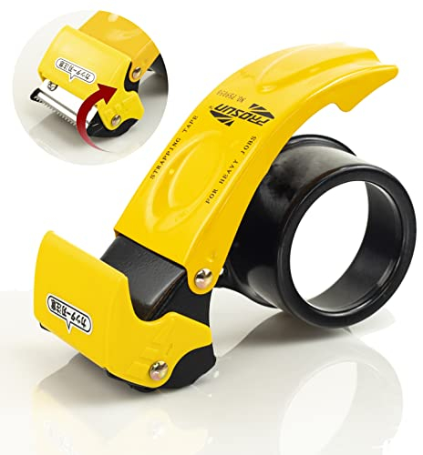 PROSUN Blade safety Cover 2 Inch professional packing tape dispenser packaging Metal Handheld tape gun Sealing Cutter with extra blade