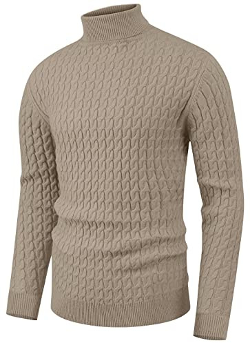 Sailwind Herrtröjor Ulltröja Herr Polokrage Tröjor Tvinnade Stickade Toppar Smal Passform Stickade Kläder Bas Enfärgad Pullover, Aa-khaki, S
