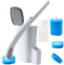 Roellgs Disposable Toilet Cleaning System with 8 Toilet Brush Heads, Wall Mountable Holder Kit