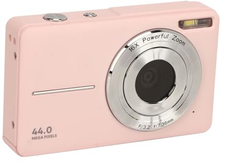 Jectse Digitalkamera 1080P HD, 44MP 16X Digital Zoom Autofokus Vlogging Camera, Portable Point and Shoot-kameror för Tonåringar Nybörjare Vuxna (Roseate)