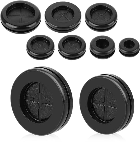Gummitüllen Set, 52 Stück Kabeldurchführung Gummi, 7 Größen O Ring Gummi Sortiment, Kabeldurchführung Wasserdicht, Gummitüllen von Schützen Sie Stecker und Leitungen(8/10/16/20/22/25/38 mm)