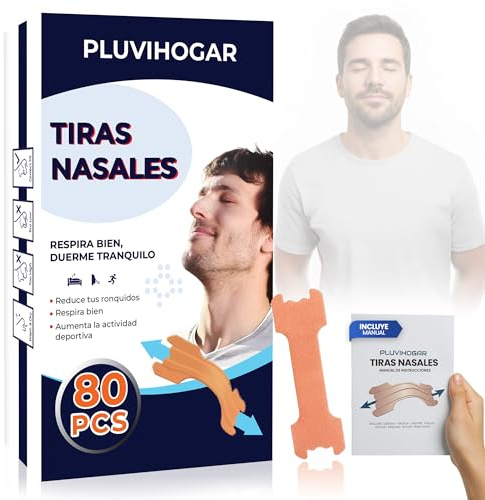 Tiras Nasales Antironquidos Unisex Extrafuerte 80 Pcs Adhesivo Dilatador para Deportistas Ideal para Dormir y Respirar Mejor Muy Fácil Uso Mejor Solución para Congestión Nocturna Rinitis Sinusitis