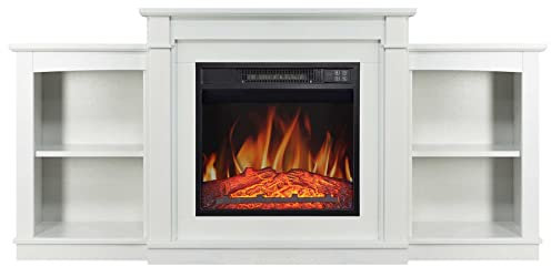 ArtiFlame Fashion AF18 Elektrokamin in Weiß – 1,8 kW Leistung, realistischer Flammeneffekt, Panoramaglas, LED-Beleuchtung, Temperaturregelung, seitliche Ablagen, ideal für Moderne Räume.