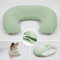 PaLulli® Stillkissen Klein aus 100% Musselin Baumwolle - Mit Abnehmbarem Stillkissenbezug, Atmungsaktiver & Ergonomischer Stillmond, Waschbares Stillhörnchen, Nursery Pillow (Salbei grün)