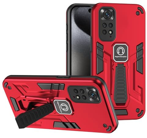 Coque arrière pour smartphone Coque compatible avec Xiaomi POCO M4 Pro 4G avec béquille intégrée, qualité militaire, anti-chute, coque de protection intégrale en caoutchouc TPU et PC rigide Ensembles