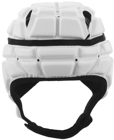 Gatuida Casque de Rugby à Coque Souple - Casque rembourré de Protection pour Gardien de But, Blanc, idéal pour Les Jeunes, Les Enfants et Les Adultes.